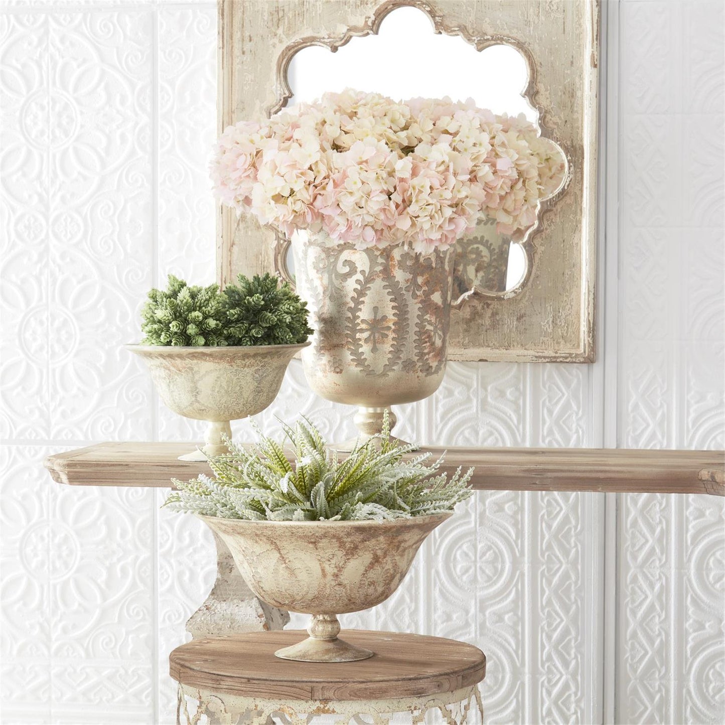 Burnt Champagne Etched Glass Bowls