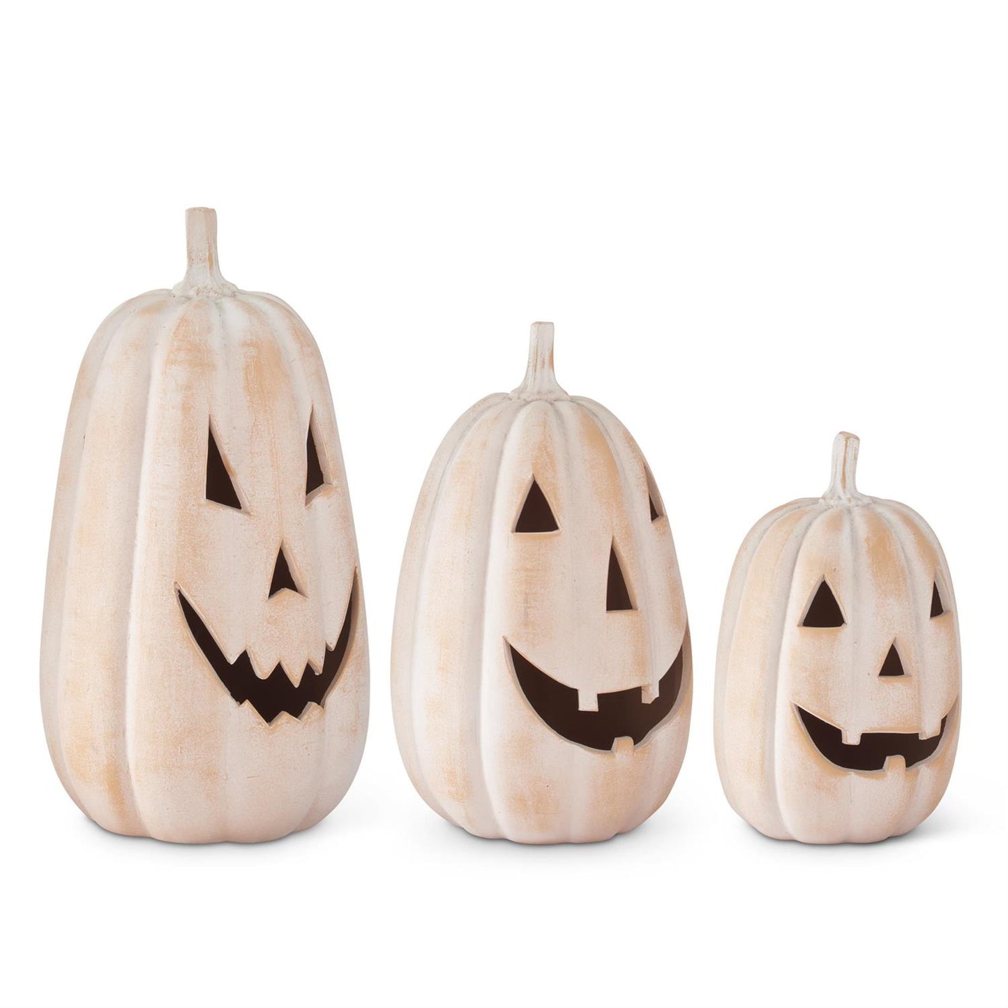TERRACOTTA JACK-O-LANTERNS W/OPEN BOTTOMS
