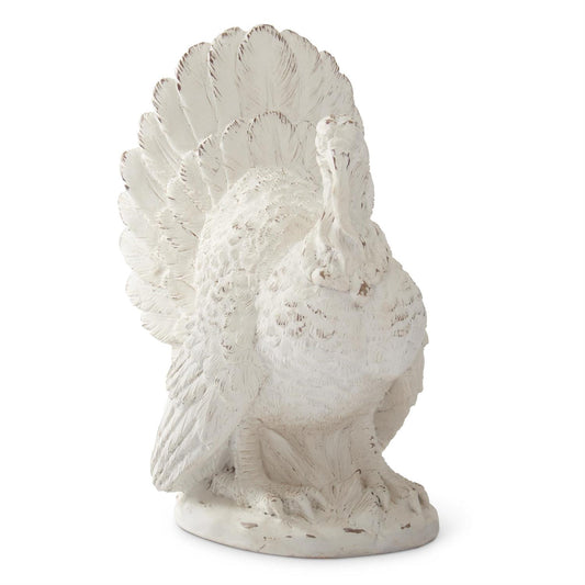 10" Whitewashed Resin Turkey