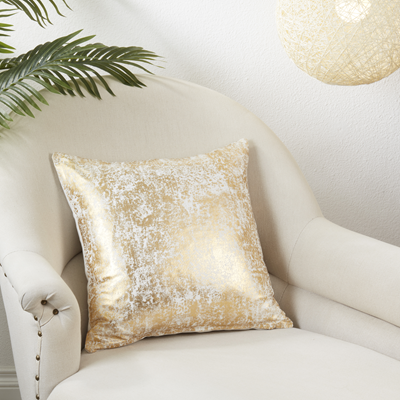 Metallic Foil Print Pillow - Down Filled