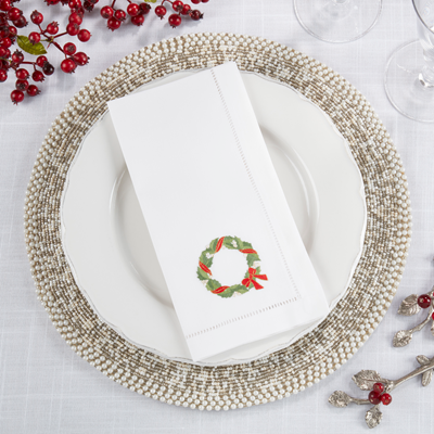 Embroidered Wreath Napkin