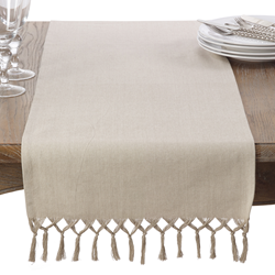 Knotted Tassel Runner - Natural