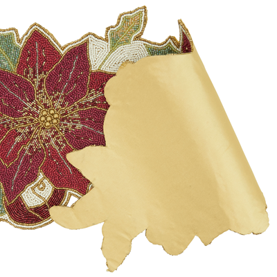 Beaded Poinsettia Runner