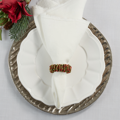 Beaded Napkin Ring S/4