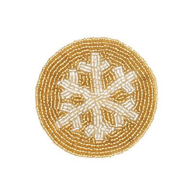 Beaded Snowflake Coaster S/4