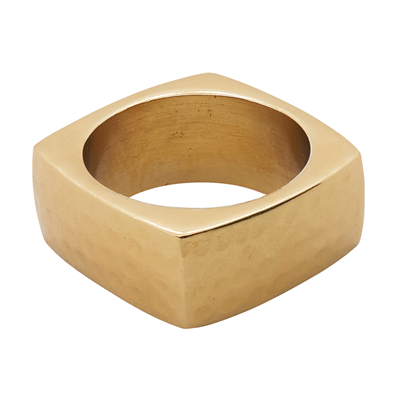 Square Hammered Napkin Ring S/4
