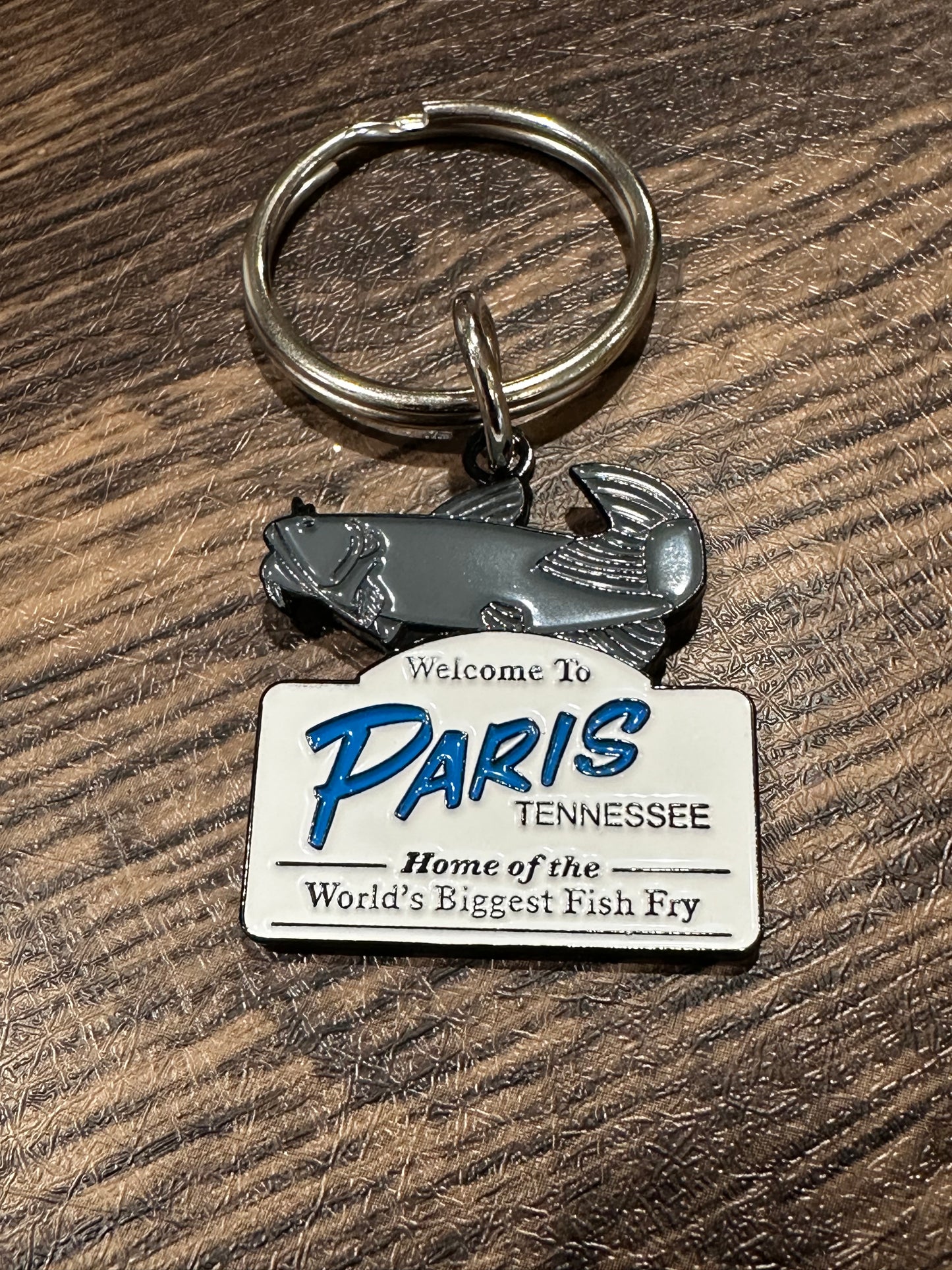 Paris Catfish Sign Keychain