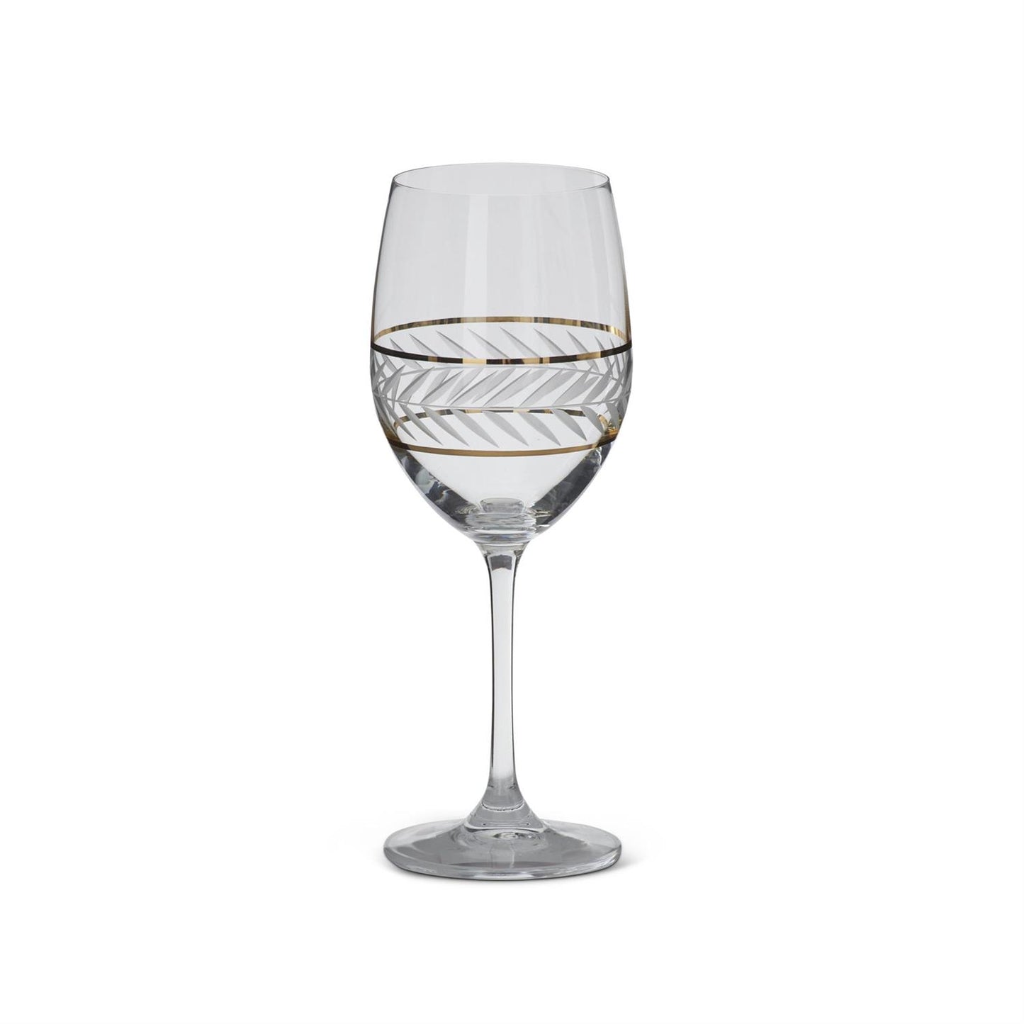 Clear Glass Wheat Etched Gold Strip Drinkware