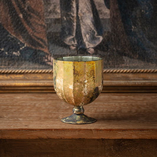 Antique Gold Mercury Glass Chalice