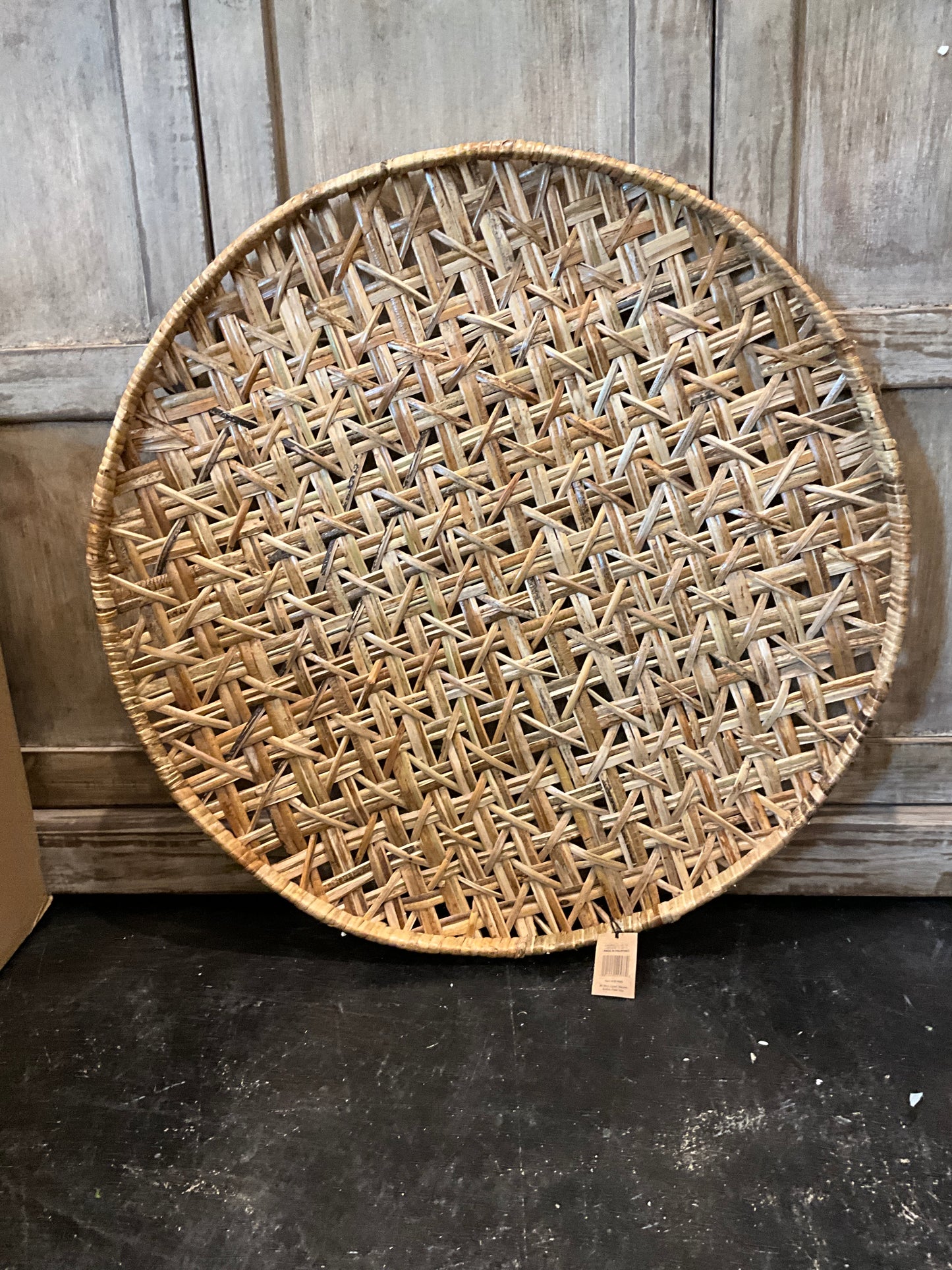 26”Round Open Weave Rattan Tray