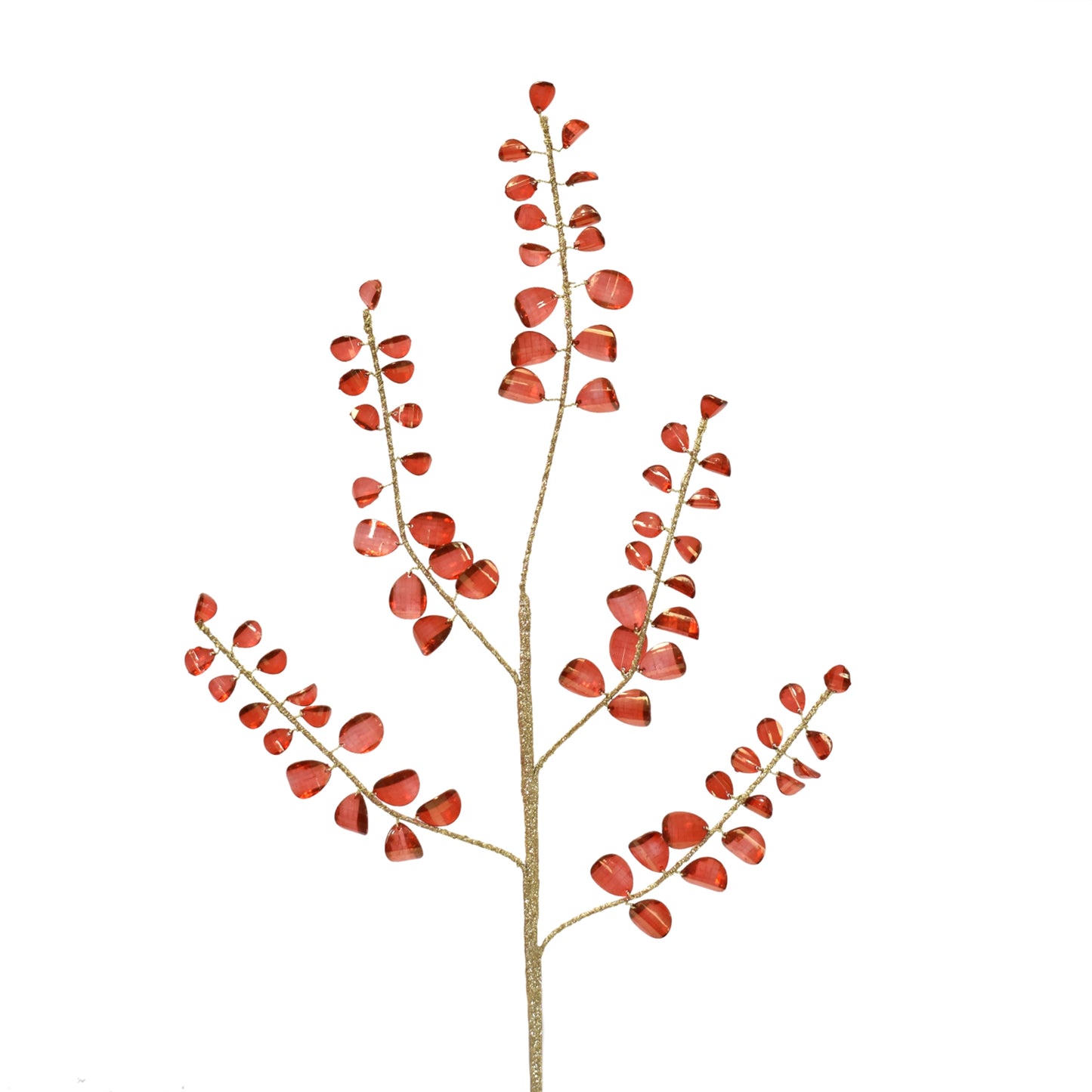 CRYSTAL ELEGANCE LEAF SPRAY 31'' - RED