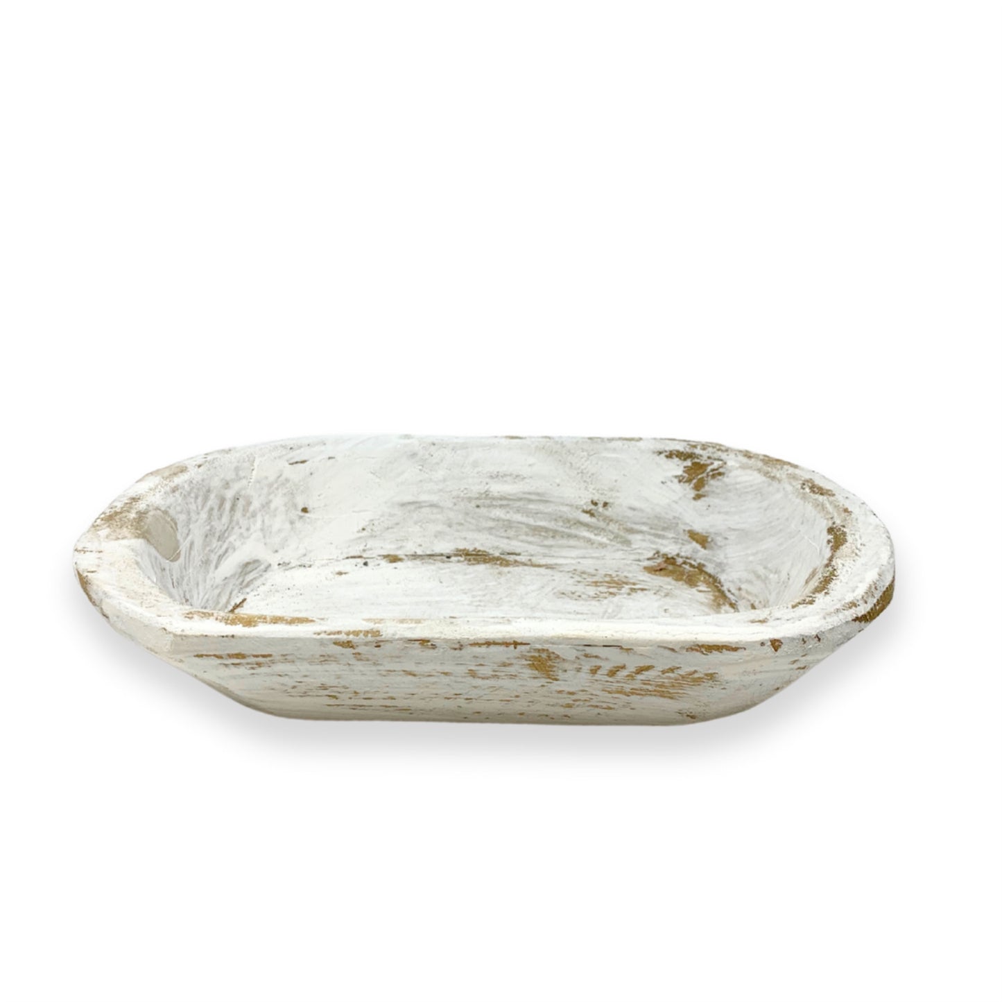 White Latina Wood Dough Bowl 10"