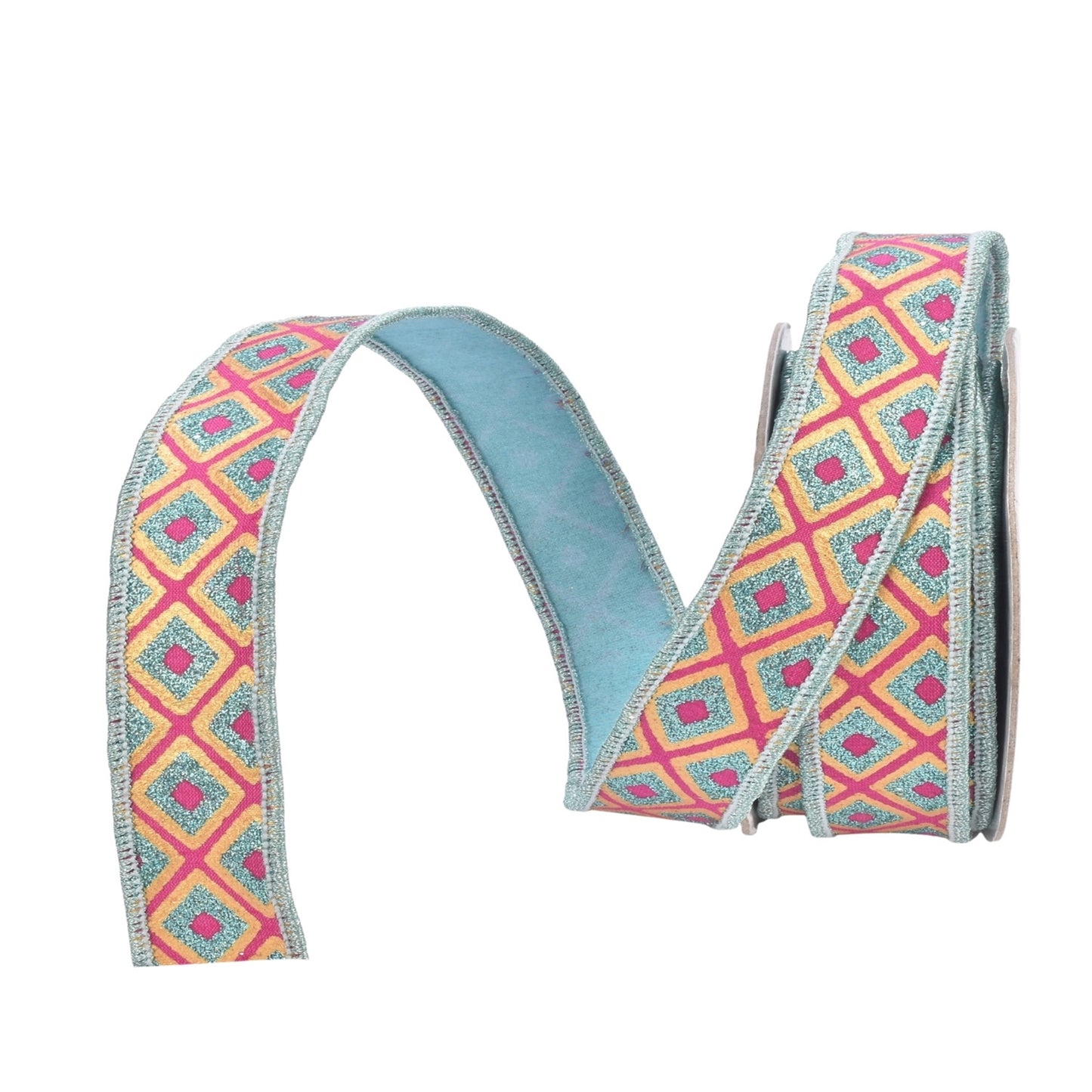 DANCING DIAMONDS PATTERN RIBBON 2.5” X 10 YD