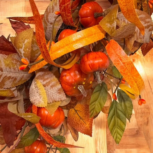 MINI PUMPKIN HARVEST WREATH 22"