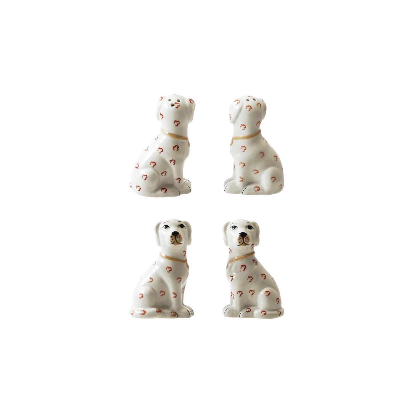 Ceramic Dog Shaped Salt & Pepper Shakers, Set/2