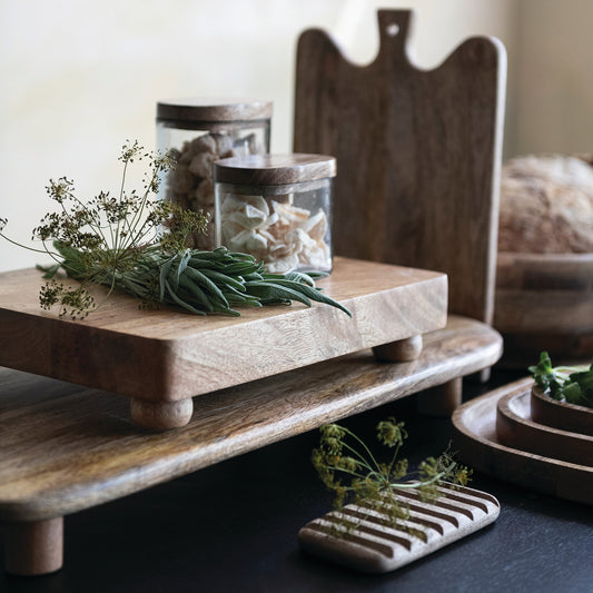 Mango Wood Curved Serving Board with Handle