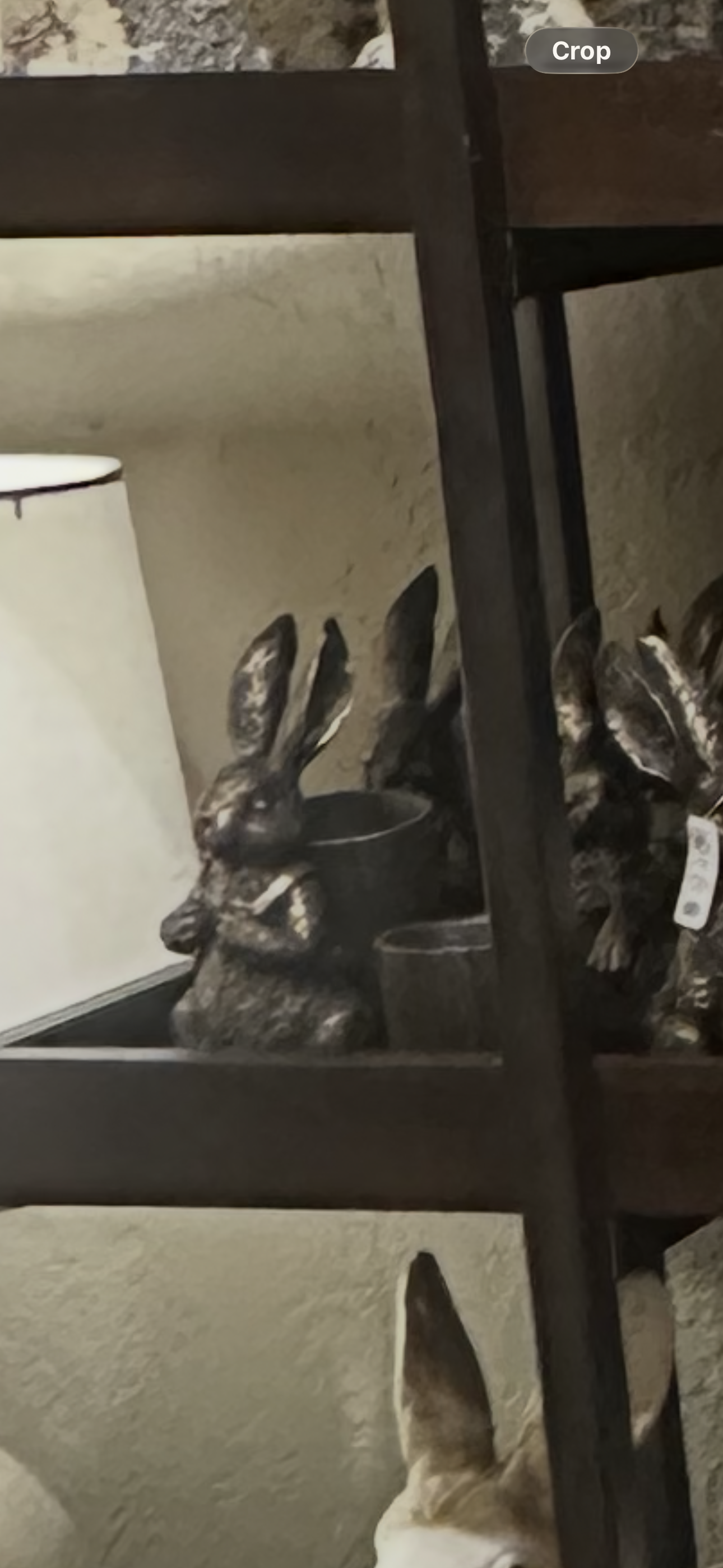 8" Antique Gold Bunny with Basket