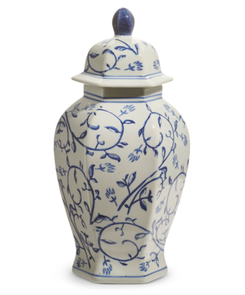 14.5" BLUE AND WHITE GINGER JAR