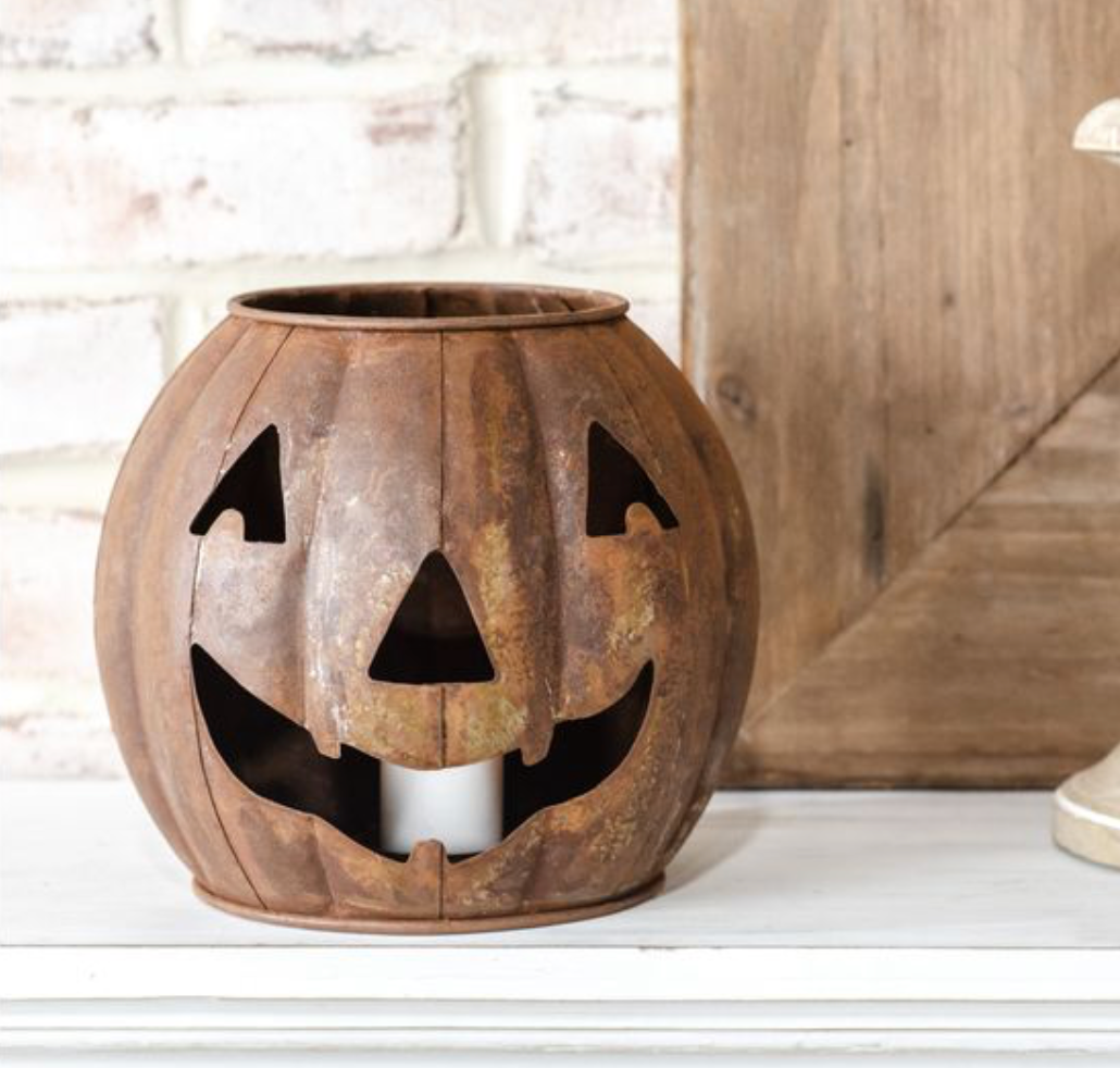 7.25" RUSTIC J-O-L CANDLE HOLDER