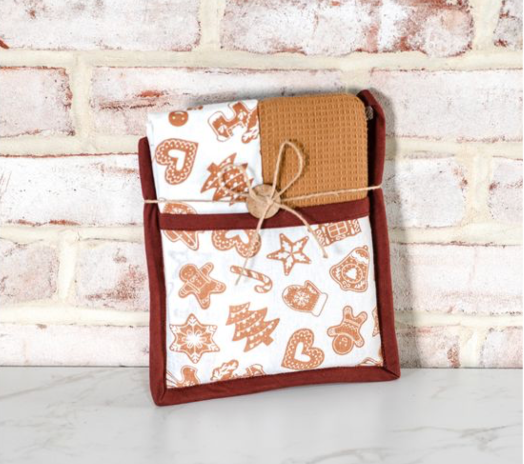 GINGERBREAD COOKIE POTHOLDER TOWEL SET