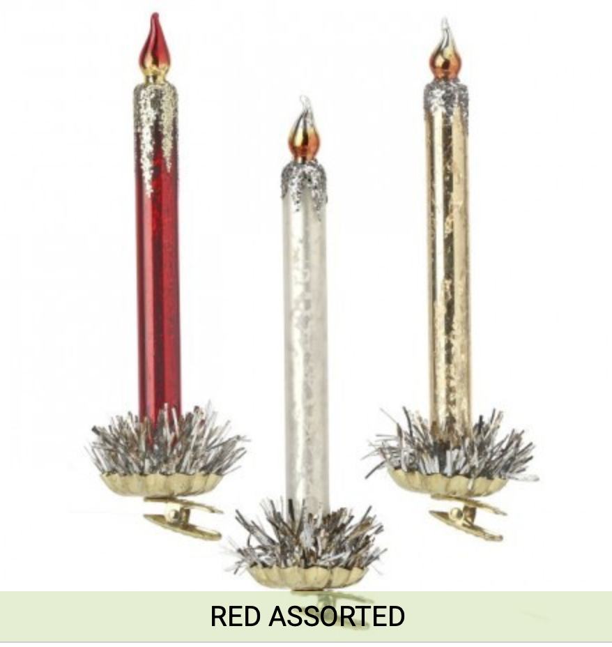 7.5" MERCURY GLASS CANDLE ORNAMENT