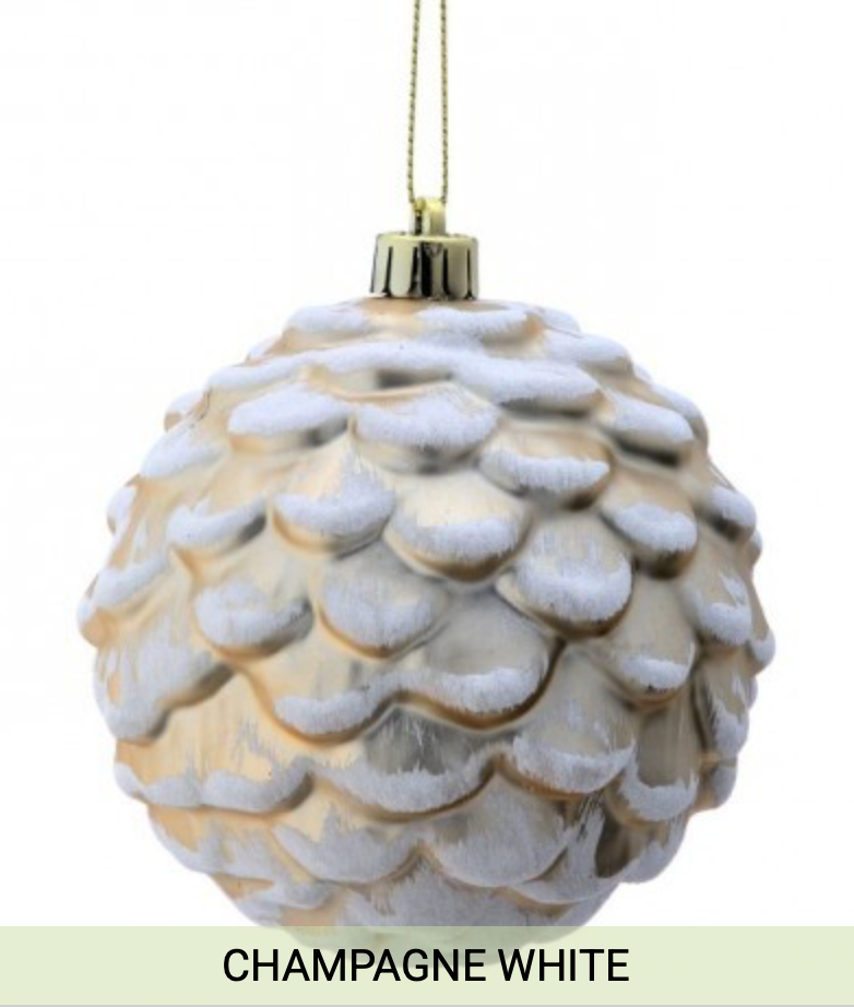 4" MATTE GLOBE CONE ORNAMENT BOX/4