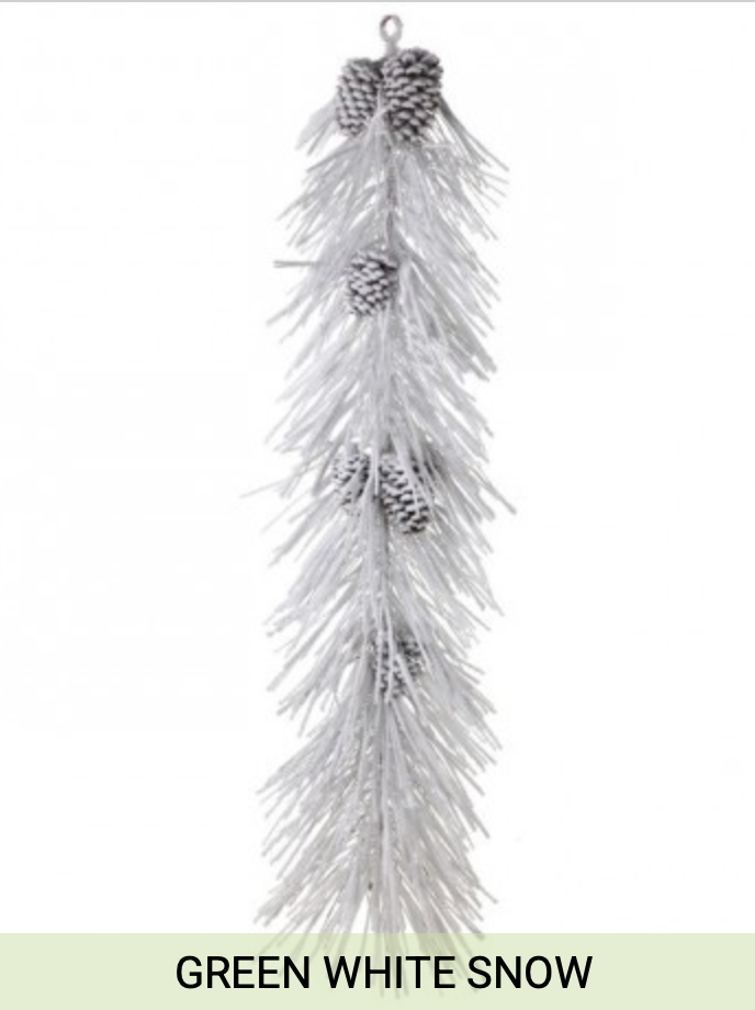 48" LONG SNOW PINE W/CONES GARLAND