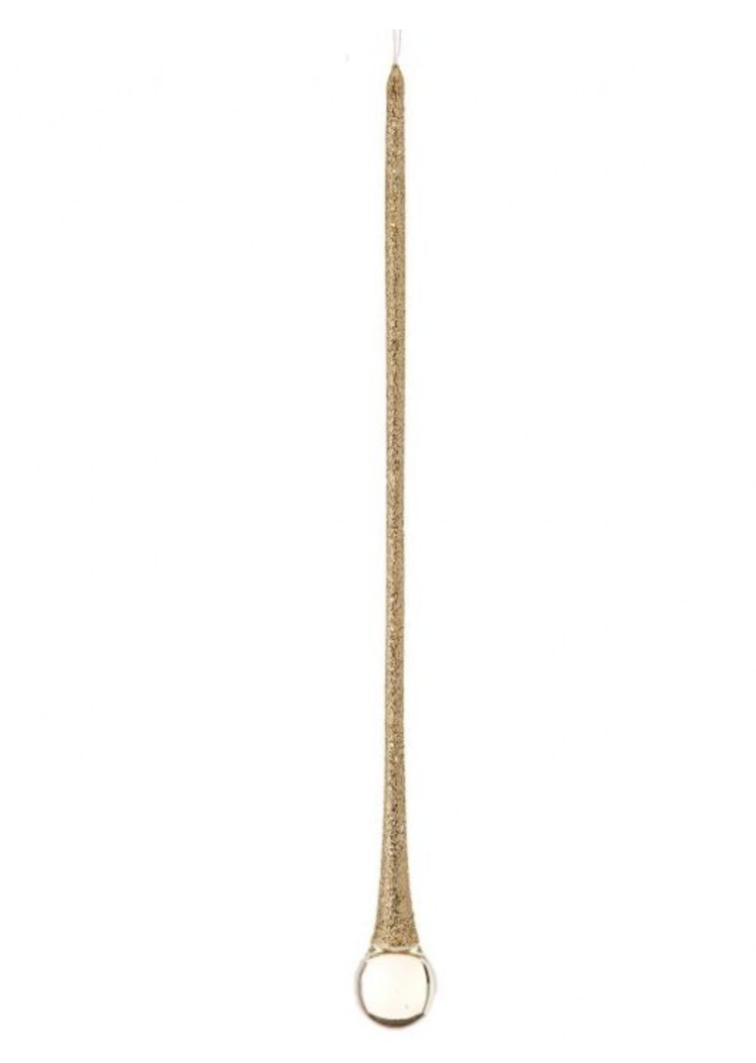 9.5" GLASS CHAMPAGNE GLITTER DROP ORN