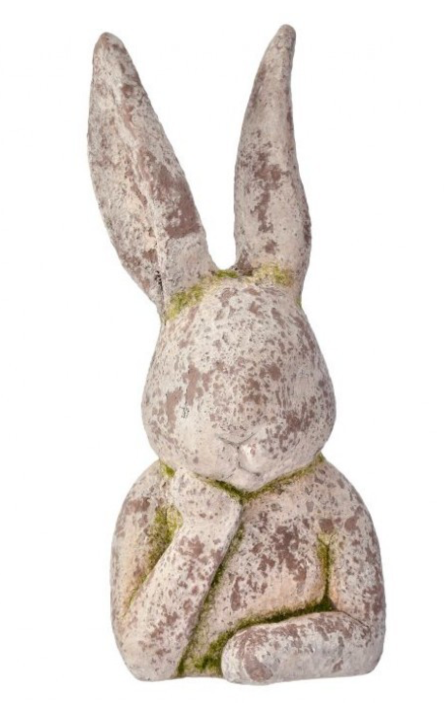 11" RESIN MOSSED BUNNY BUST