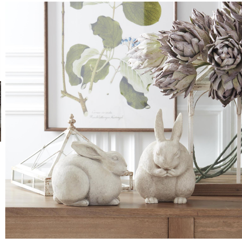White Resin Rabbits