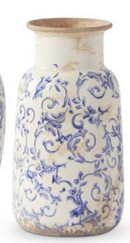 VINTAGE BLUE & WHITE CERAMIC VASES