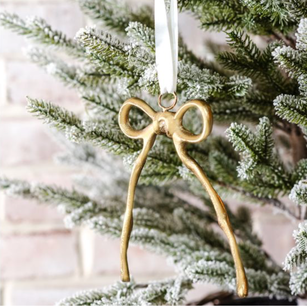 5" GOLD HANGING RIBBON ORNAMENT