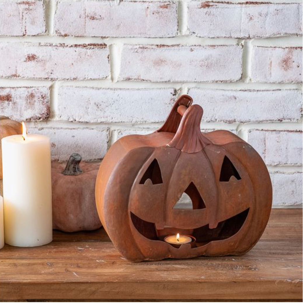9" RUSTIC J-O-L CANDLE HOLDER