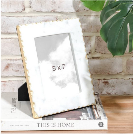 Gold Foil Edge Marble Photo Frame