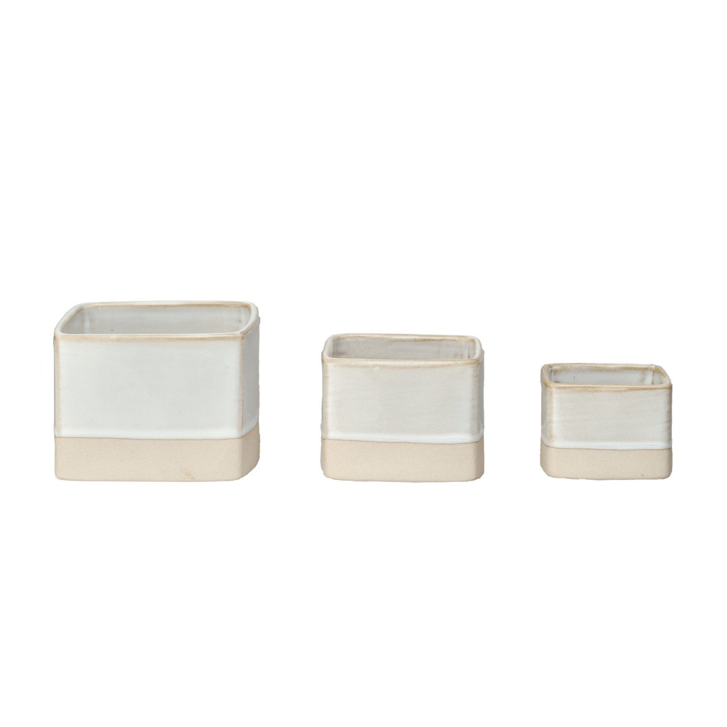 Stoneware Nesting Containers, Set of 3 (Each One Will Vary)