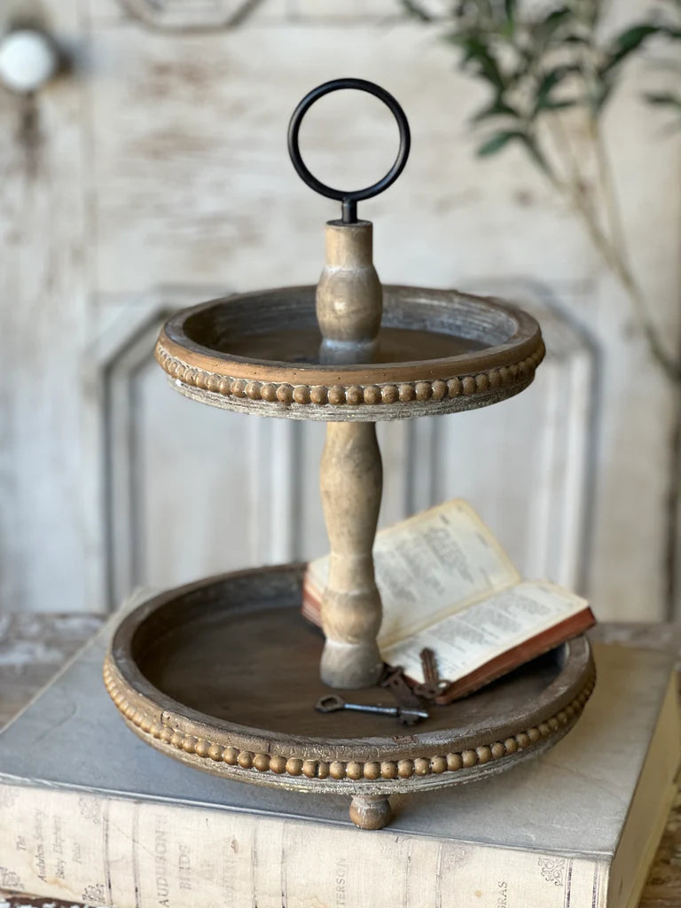Eliza Two Tier Tray | Natural | 16"