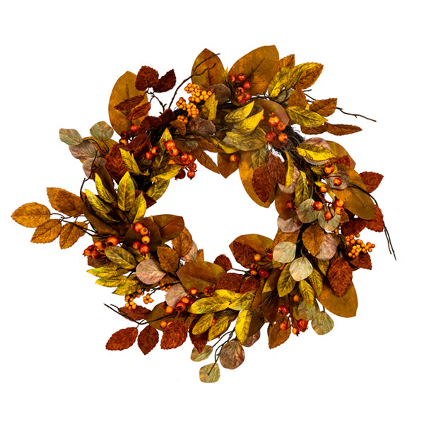 24" Fall Wreath w/Berry