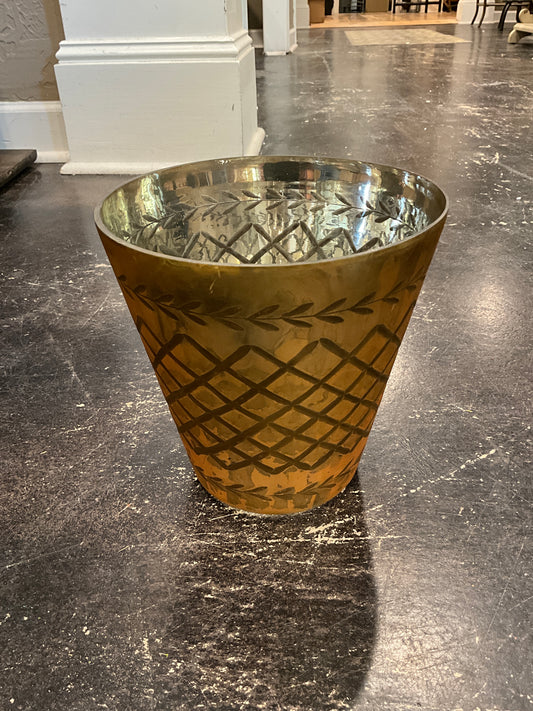 Antique Gold Mercury Glass Vase - Small