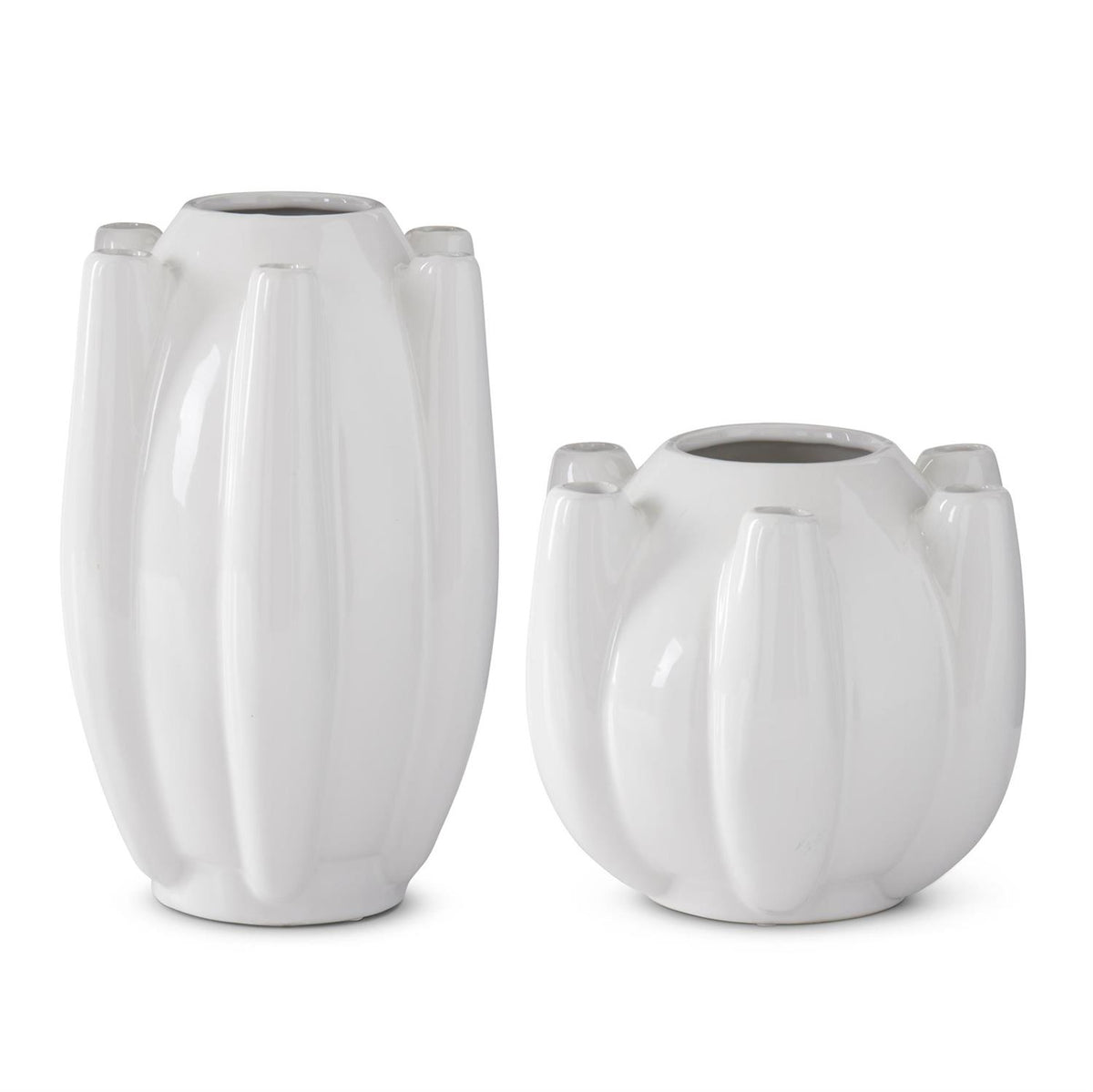 White Stoneware 7 Openings Tulipiere Vases Hopper Reed Designs white-stoneware-7-openings-tulipiere-vases-hopper-reed-designs
