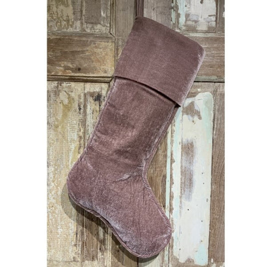 23" Velvet Christmas Stocking, Mauve