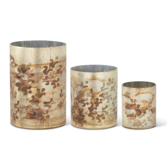 Burnt Champagne Etched Glass Votives