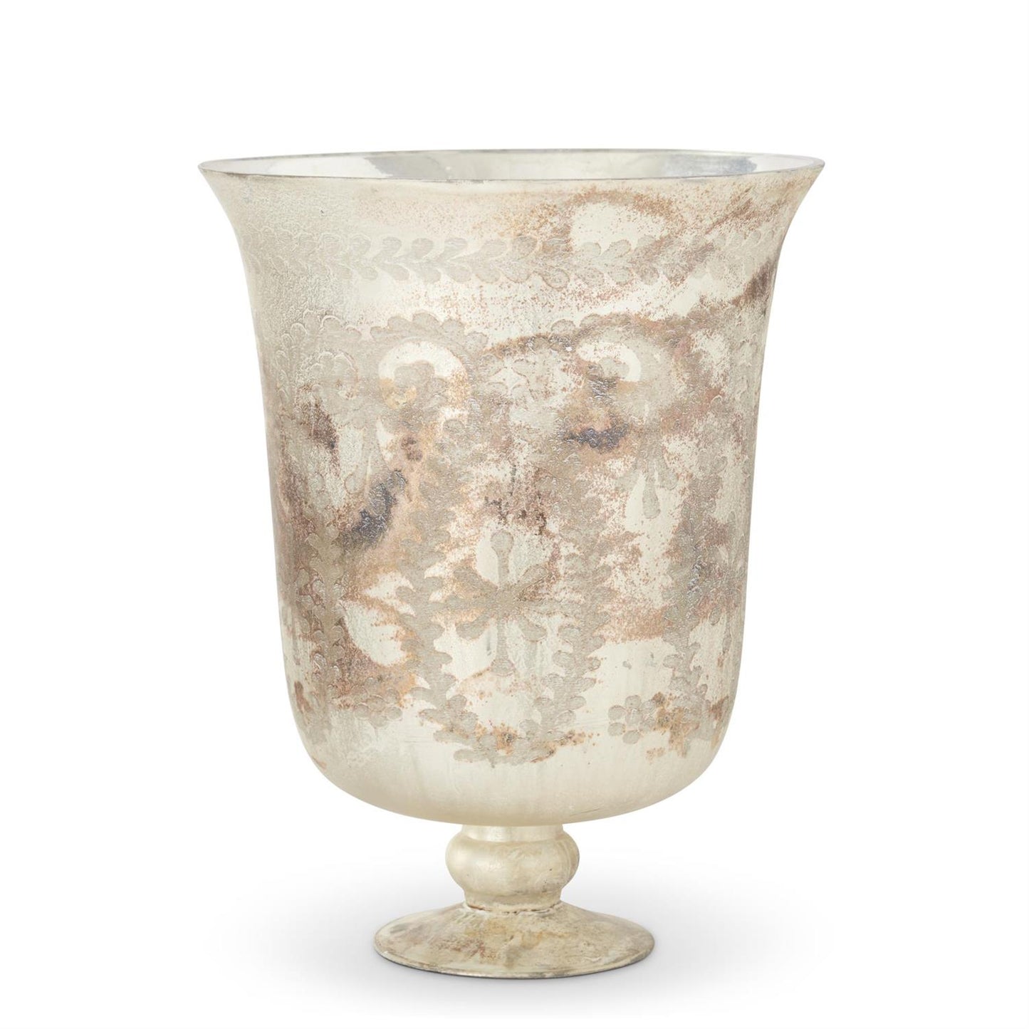 16.75" Burnt Champagne Etched Glass Vase