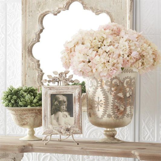 16.75" Burnt Champagne Etched Glass Vase