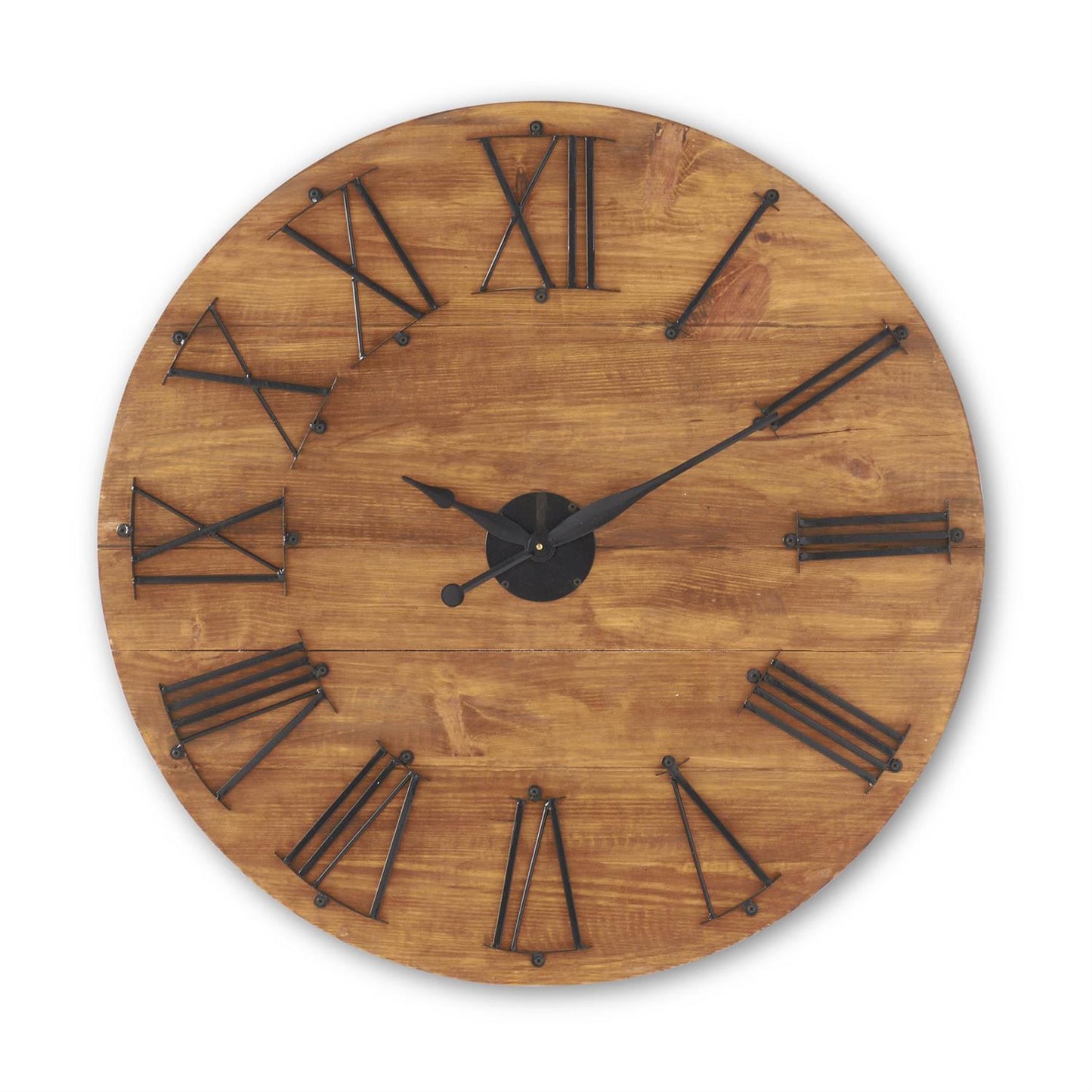 35.5" Dark Mango Wood Wall Clock