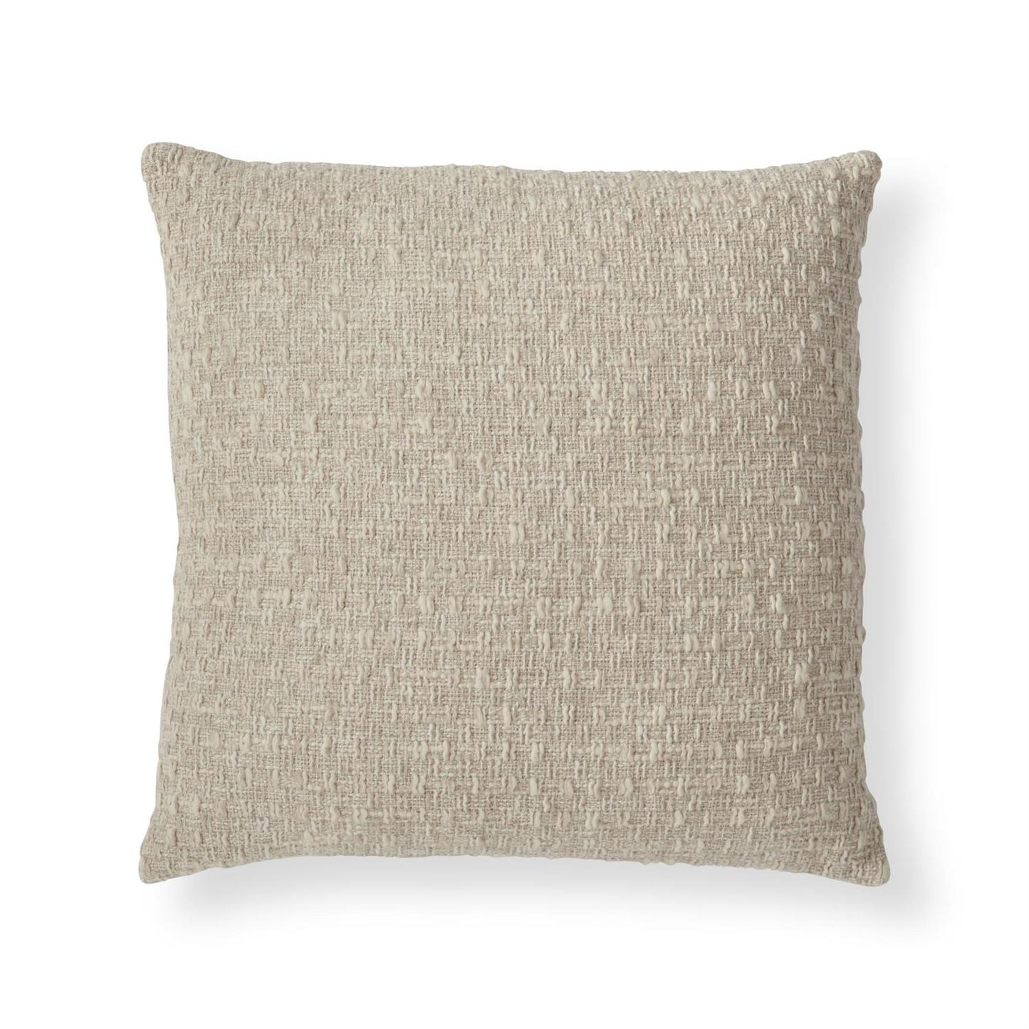 20" Cream & Beige Woven Cotton & Linen Pillow