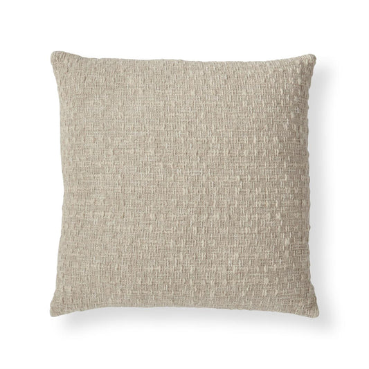 20" Cream & Beige Woven Cotton & Linen Pillow