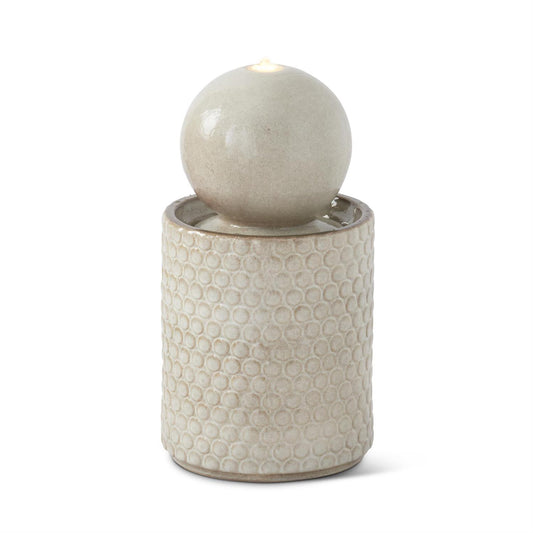 22.5" Cream Ceramic Globe LED Fountain