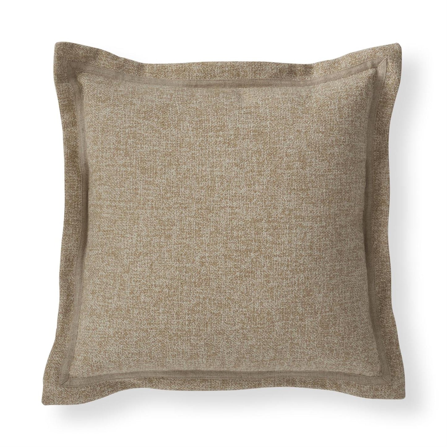 20" Tan & Cream Flange Edge Handcrafted Woven Pillow