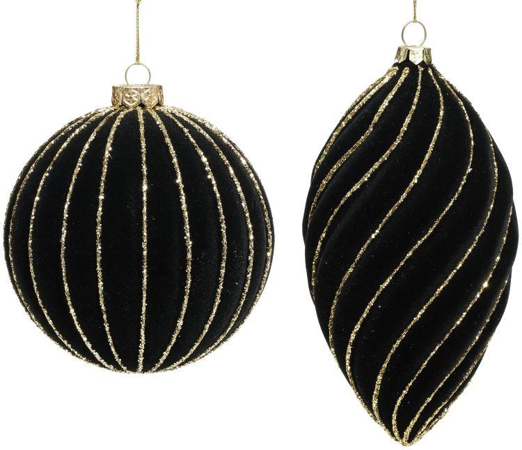 2025 - Flocked Stripe Ornament - Box/6