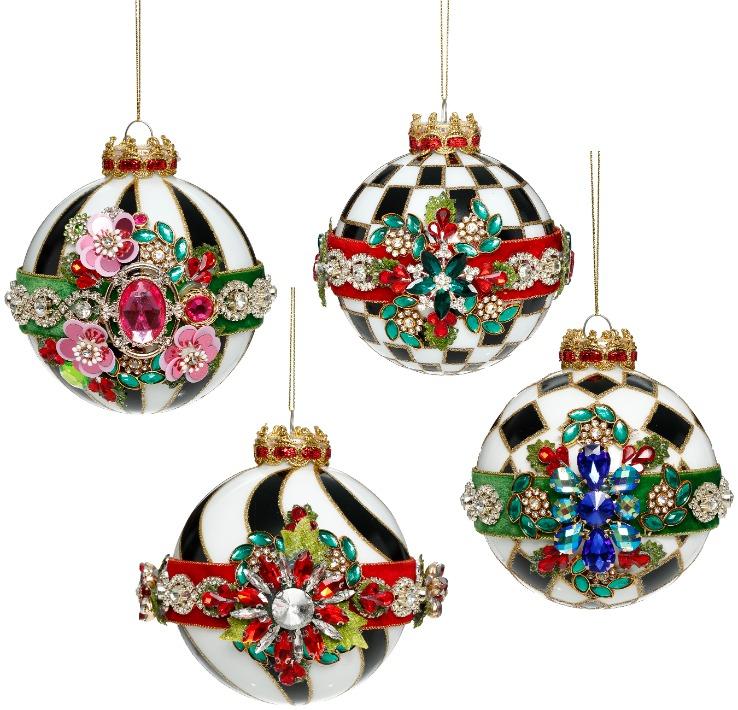 2026 - Timeless Jeweled Ornament, Box/4 - 4"
